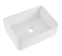VEVOR Rectangle Vessel Sink, 19" x 14.7" Bathroom Vessel Sink Countertop, White Ceramic Bathroom Sinks Above Counter, Modern Style, Bright and Elegant, Well-Packaged for Bathroom, Hotel, Toilet, RV