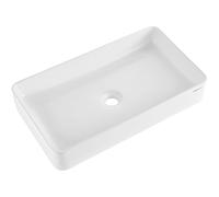 VEVOR Rectangle Vessel Sink, 24" x 13.8" Bathroom Vessel Sink Countertop, White Ceramic Bathroom Sinks Above Counter, Modern Style, Bright and Elegant, Well-Packaged for Bathroom, Hotel, Toilet, RV