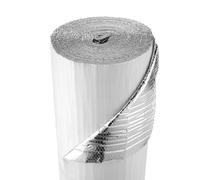 VEVOR Reflective Insulation Roll, Double-Layer Air Bubble Radiant Barrier, 6mm 30.48 m x 1.22 m, Aluminum Foil White PE Film Heat Reflective Shield, Thermal Insulation Roll for Door Window RV Roofs