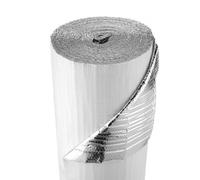 VEVOR Reflective Insulation Roll, Double-Layer Air Bubble Radiant Barrier, 6mm 30.48 m x 1.22 m, Aluminum Foil White PE Film Heat Reflective Shield, T