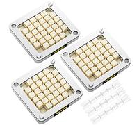 VEVOR Replacement Chopper Blade, 1/2 inch, 3 PCS French Fry Blade Assembly with 6 Extra Knives, Stainless Steel Dicer Parts and Push Block for Cutting Potatoes Carrots Onions Cucumbers Mushrooms