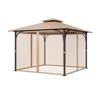 VEVOR Gazebo Netting Replacement, Fit Most 10 x 10 x 7 FT Gazebo, Outdoor Garden Net, 4-Panel Sidewall Mesh Curtain, Patio Midge Netting with Double Zipper, Canopy Screen