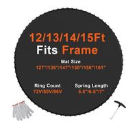 VEVOR Replacement Trampoline Mat Fits 14ft Frame 72 V-Rings 5.5" Spring Length