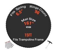 VEVOR Replacement Trampoline Mat, Jumping Mat Fits 15ft Frame, Universal Jumping Mat for 15ft Round Trampoline, Reinforce UV-Resistant Mat with Spring