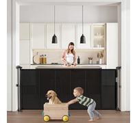 VEVOR Retractable Baby Gate, 870 mm Tall, Extends up to 1800 mm Wide, Retractable Gate for Kids or Pets, Mesh Material, Easy to Install for Indoor Sta