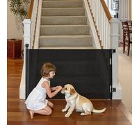VEVOR Retractable Baby Gate, Extends to 1450 mm Wide, 980 mm Tall, with Security Lock, Easy to Use, Walk Through Without Tripping, Mesh Dog Gate for Stairs, Hallways, Indoor/Outdoor, Black