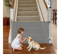 VEVOR Retractable Baby Gate, Extends to 1450 mm Wide, 980 mm Tall, with Security Lock, Easy to Use, Walk Through Without Tripping, Mesh Dog Gate for S