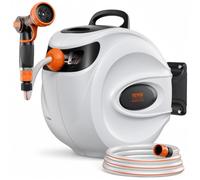 VEVOR Retractable Hose Reel Water Hose Reel 65.6'x1/2" 180 Swivel Wall-Mounted