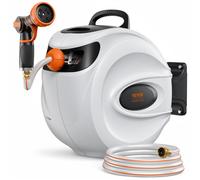 VEVOR Retractable Hose Reel, 82 ft x 1/2 inch, 180 Swivel Bracket Wall-Mounted,