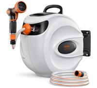 VEVOR Retractable Hose Reel Water Hose Reel 65.6'x1/2" 180 Swivel Wall-Mounted