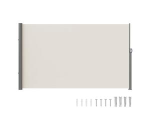 VEVOR Retractable Side Awning, 71''x 118'' Outdoor Privacy Screen, 180g Polyester Water-proof Patio Wind Screen for Backyard, Balcony, UV 30+ Room Divider, Beige