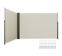 VEVOR Retractable Side Awning, 79''x 236'' Outdoor Privacy Screen, 180g Polyester Water-proof Retractable Patio Screen, UV 30+ Room Divider Wind Screen for Patio, Backyard, Balcony, Beige