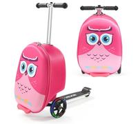 VEVOR Ride On Luggage, 20L Capacity, 20 Inch Kids Scooter Suitcase with Flash PU Wheels, Adjustable Handle & TPR Non-Slip Handle, Foldable & Lightweight Scooter Luggage for Ages 5+