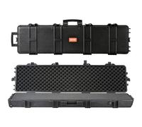 VEVOR Rifle Case, Rifle Hard Case with 3 Layers Fully-Protective Foams, 50 inch Lockable Hard Gun Case with Wheels, IP67 Waterproof & Crushproof, for Two Rifles or Shotguns, Airsoft Gun