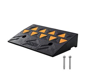 Vevor Rise Height Sidewalk, 11.8'' Width 19.7'' Length Driveway Curb, 15T Heavy Duty Rubber Ramp for Forklifts, Trucks, Buses, Cars, Wheelchairs, Bikes, Black, 4.25'' H