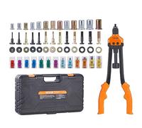 VEVOR Rivet Nut Tool, 16” Rivnut Tool Kit with 13PCS Metric and SAE Mandrels, 186PCS Rivet Nuts, M3, M4, 10-24, M5, M6, 1/4-20, 8-32, 5/16-18, M8, 3/8-16, M10, M12, 1/2-13, with Carrying Case