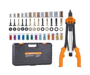 VEVOR Rivet Nut Tool, 16” Rivnut Tool Kit with 13PCS Metric and SAE Mandrels, 186PCS Rivet Nuts, M3, M4, 10-24, M5, M6, 1/4-20, 8-32, 5/16-18, M8, 3/8-16, M10, M12, 1/2-13, Semi-auto Retraction