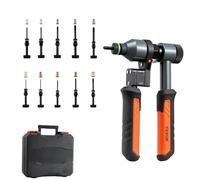 VEVOR Rivet Nut Tool Kit, 9-Inch Ratchet Rivnut Tool with 10 Mandrels | Includes 100 Nuts, Metric and SAE Sizes M5, M6, M8, M10, M12, 8-32, 10-24, 1/4-20, 5/16-18 and 3/8-16 UNC, Carrying Case