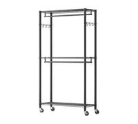 VEVOR Rolling Clothes Rack, Heavy Duty Clothing Garment Rack, 3 Adjustable Tiers Clothing Racks with Carbon Steel, 204 kg Load Capacity Closet Wardrobe for Bedroom, Clothing Store, Hallway