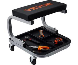 VEVOR Rolling Creeper Garage/Shop Seat, 250 LBS Capacity Padded Rolling Workshop Stool with Tool Tray Storage, Mechanic Stool for Garage, Shop, Auto R