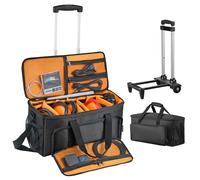 VEVOR Rolling DJ Cable Bag, 1680D, Padded File Gig Bag with Wheels | 6 Detachable Divider, Travel Storage Music Gear Case, for Professional DJ Gear, Musical Instrument and Accessories