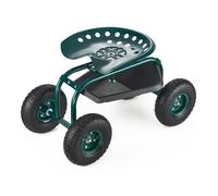 VEVOR Rolling Garden Cart with Swivel Seat, Heavy Duty Garden Seat with Storage Basket & Tool Tray, 300 lbs Weight Capacity, Outdoor Utility Gardening Stool Scooter for Lawn Yard Planting Weeding