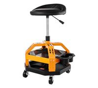 VEVOR Rolling Shop Stool, Heavy-Duty Pneumatic Garage Seat with 300 lbs Capacity, Adjustable Height Roller Creeper Seat, 360° Swivel Padded Workshop Stool with Casters, for Garage, Shop & Auto Repair