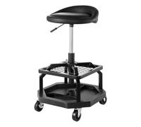 VEVOR Rolling Shop Stool, Pneumatic Garage Seat/Work Stool with 300 lbs Capacity, Adjustable Height Roller Creeper Seat, 360° Swivel Padded Workshop Stool with Casters, for Garage, Shop & Auto Repair