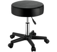 Vevor Rolling Stools With Wheels, 400 Lbs Weight Capacity Adjustable Height Stool With Ultra-Thick Seat Cushion, Black