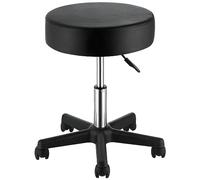 VEVOR Rolling Stools with Wheels, 400 LBS Weight Capacity Adjustable Height Stool with Ultra-Thick Seat Cushion, Swivel Stools Chair for Salon, Bar, Home, Office, Tatoo, Medical, Massage, Black
