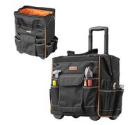 VEVOR Rolling Tool Bag, 110 lbs Load Capacity, 25 Pockets Heavy Duty Roller Tool Bag on Wheels, Adjustable Telescoping Handle & Stable Base, Toolbag Organizers with Wheels for Construction, Mechanic