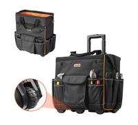 VEVOR Rolling Tool Bag, 110 lbs Load Capacity, 25 Pockets Heavy Duty Roller Tool Bag with Adjustable Telescoping Handle & Stable Base, Toolbag Organizers with Wheels for Electrician, Construction