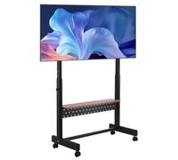 VEVOR Rolling TV Stand, Mobile TV Cart for 55-100 Inch Screens, Height Adjustable Portable Monitor Stand with Tray, Holds up to 205 lbs for Living Room, Bedroom, Office, Outdoor Max VESA 800 x 600 mm