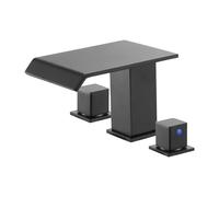 VEVOR Roman Tub Faucet, 3 Hole Waterfall Bathtub Faucet, Bath Tubs Faucets Set with 2 Handles, Roman Tub Faucets Deck Mount for Pet Washing, Baby Care, Adult Bathing, Matte Black, Stainless Steel