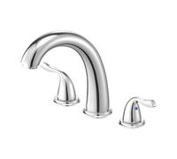 VEVOR Roman Tub Faucet, 3 Hole Waterfall Bathtub Faucet, Gooseneck Bath Tubs Faucets Set with 2 Handles, Deck Mount Bath Tub Faucets Set for Adult Bat