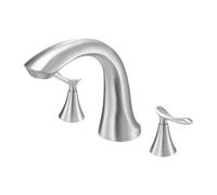 VEVOR Roman Tub Faucet, 3 Hole Waterfall Bathtub Faucet, Gooseneck Bath Tubs Faucets Set with 2 Handles, Deck Mount Bath Tub Faucets Set for Baby Care