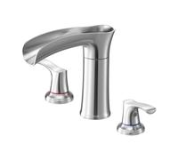 VEVOR Roman Tub Faucet, 3 Hole Waterfall Bathtub Faucet, Zinc Alloy Bath Tubs Faucets Set with 2 Handles, Deck Mount Bath Tub Faucets Set for Pet Washing, Adult Bathing, Silver, Waterfall Spout Design