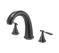 VEVOR Roman Tub Faucet, Gooseneck Bath Tubs Faucets Set with 2 Handles, Roman Tub Faucets Deck Mount for Baby Care, Adult Bathing, 3 Hole Waterfall Ba