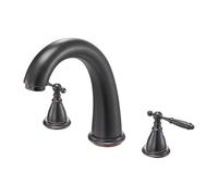 VEVOR Roman Tub Faucet, Gooseneck Bath Tubs Faucets Set with 2 Handles, Roman Tub Faucets Deck Mount for Baby Care, Adult Bathing, 3 Hole Waterfall Bathtub Faucet, Bronze, High Arc Spout Design