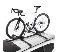 VEVOR Roof Bike Rack, 33 lbs Capacity, Upright Roof Mount Bicycle Rack with Secure Locking System for Most Standard Crossbars, Aluminum Upright Rooftop Bike Rack 1 Bike Carrier for Car SUV, Black