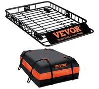 VEVOR Roof Rack Cargo Basket, 130.5 x 91.5 x 12.7 cm Rooftop Cargo Carrier w/ 15 Cu Ft Waterproof Cargo Bag, 90 kg Capacity Universal Rack Carrier for SUV, Truck