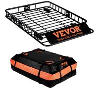 VEVOR Roof Rack Cargo Basket, 130.5 x 91.5 x 12.7 cm Rooftop Cargo Carrier w/ 15 Cu Ft Waterproof Cargo Bag, 90 kg Capacity Universal Rack Carrier for SUV, Truck