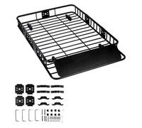 Vevor Roof Rack Cargo Basket, 64" X 39" X 6" Rooftop Cargo Carrier With Extension, Heavy-Duty Steel 200 Lbs Capacity