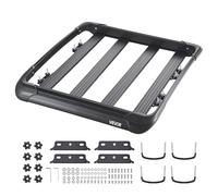 VEVOR Roof Rack Cargo Carrier, 48 x 40 x 5.6 in, Universal Rooftop Cargo Basket, Car Top Luggage Holder with 150 lbs Max Load Capacity, 4.1 in Fence, Anti-Rust Alloy Steel, Wind Fairing, for SUV Car