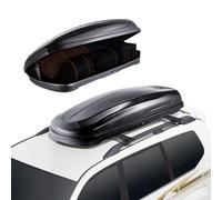 VEVOR Rooftop Cargo Carrier, 14 Cubic Feet Roof Cargo Box, ABS Hard Shell Roof Box, with Dual-Sided Opening and 2 Reinforced Straps, Aerodynamic, Suitable for most Crossbar, for Car, Wagon, SUV, Black