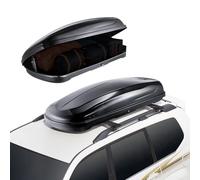 VEVOR Rooftop Cargo Carrier, 14 Cubic Feet Roof Cargo Box, ABS Hard Shell Roof Box, with Dual-Sided Opening and 2 Reinforced Straps, Aerodynamic, Suitable for most Crossbar, for Car, Wagon, SUV, Black