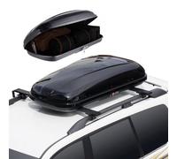 VEVOR Rooftop Cargo Carrier, 8 Cubic Feet Roof Cargo Box, ABS Hard Shell Roof Box, with Dual-Sided Opening and 2 Reinforced Straps, Aerodynamic, Suita