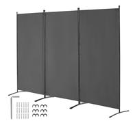 VEVOR Room Divider, 3 Panels Room Divider, Folding Privacy Screen and Portable Partition Divider for Room Separation, Freestanding Room Partitions for Office, Bedroom, Study, Grey