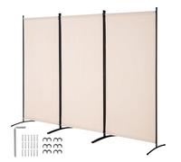 VEVOR Room Divider, 3 Panels Room Divider, Folding Privacy Screen and Portable Partition Divider for Room Separation, Freestanding Room Partitions for Office, Bedroom, Study, Beige