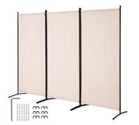 VEVOR Room Divider, 3 Panels Room Divider, Folding Privacy Screen and Portable Partition Divider for Room Separation, Freestanding Room Partitions for Office, Bedroom, Study, Beige
